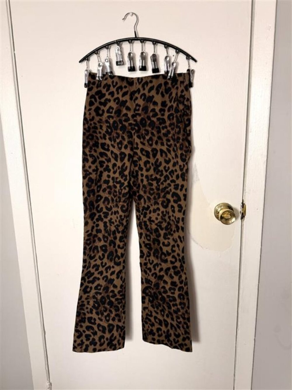ZARA cheetah print straight leg pants